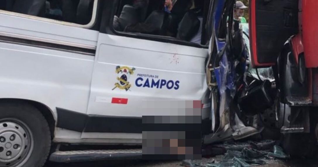 Morre idosa vítima de grave acidente entre van e caminhão na BR-101 em Campos
