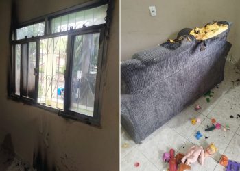 Mulher é presa após atear fogo em parte da casa com companheiro e filha dentro
