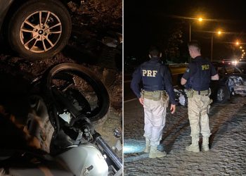 Motociclista fica ferido após acidente com carro na BR-101 em Campos