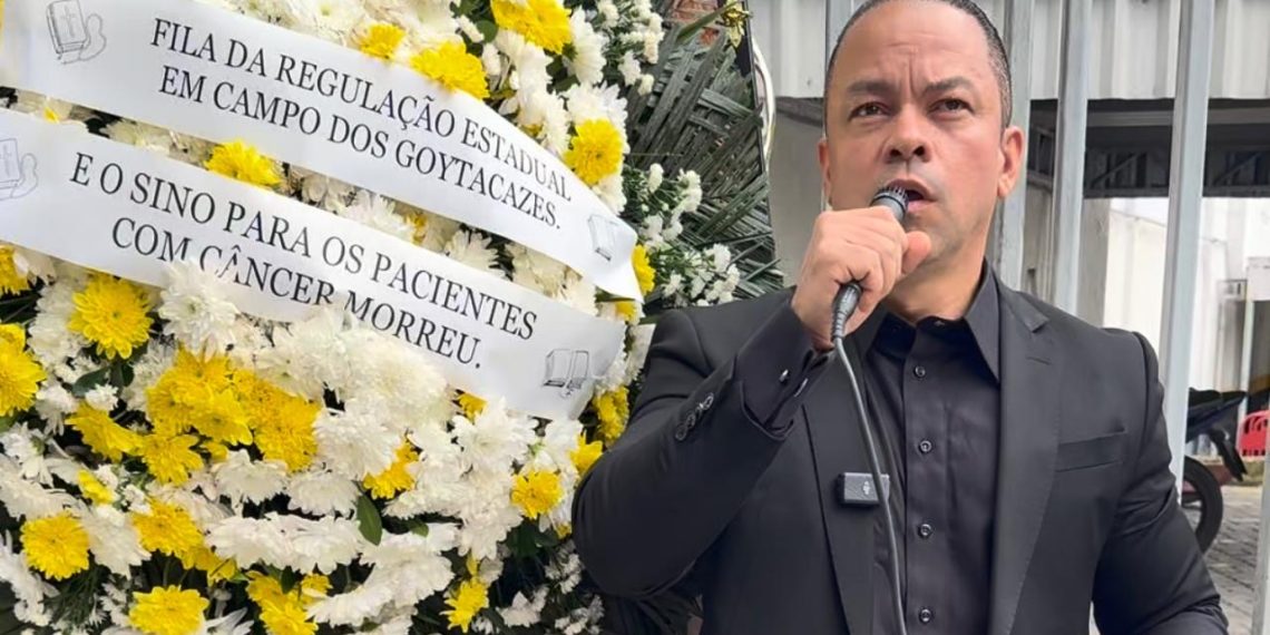 Em frente à Secretaria Estadual de Sáude, Anderson de Matos cobra celeridade no atendimento de pacientes oncológicos de Campos