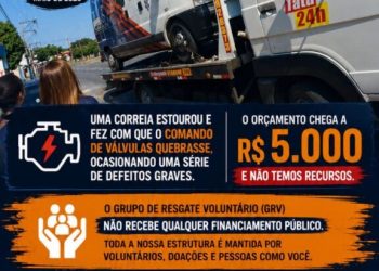 Após pane em ambulância, Grupo de Resgate Voluntário busca doações para continuar salvando vidas